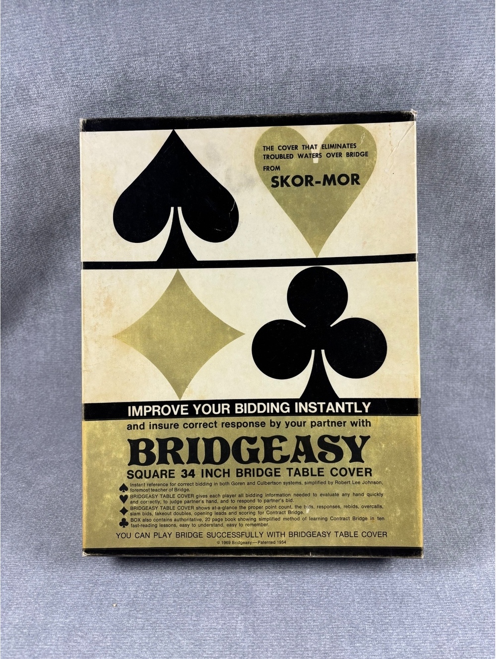 Vintage 1969 Skor-Mor Bridgeasy Card Game Table Cover